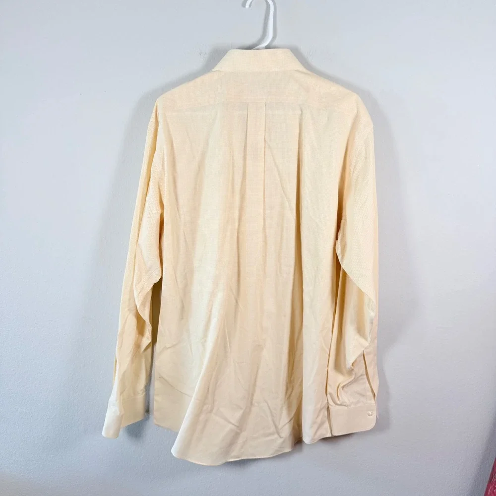 Brooks Brothers Mens 17-36 Regular Fit Non-Iron Supima Cotton Dress Shirt Yellow
